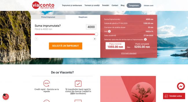 ViaConto - împrumuturi de până la 4 000 RON