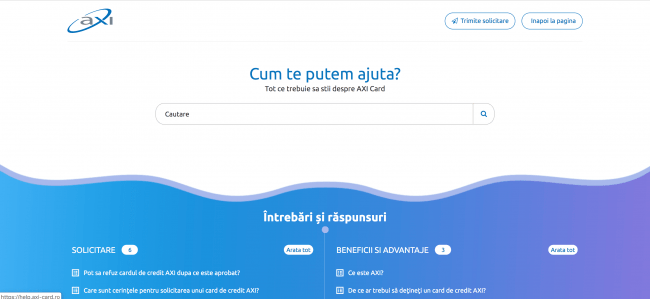 Captură de ecran Axi Card