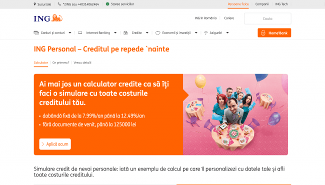 Captură de ecran ING