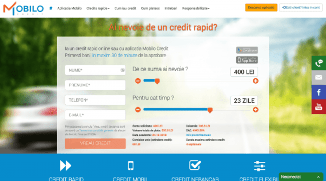 Captură de ecran Mobilo Credit