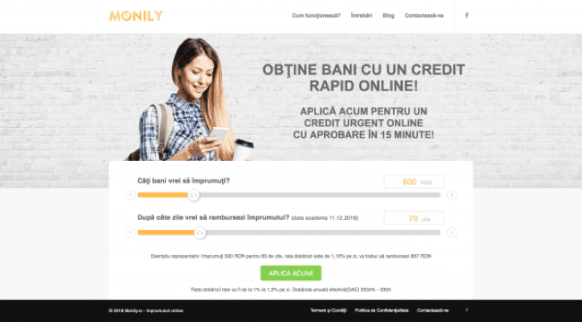 Captură de ecran Monily
