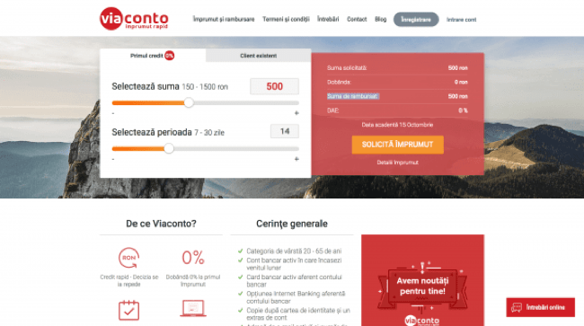 Captură de ecran ViaConto